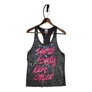 Victoria’s Secret race back top you only live once SEQUIN XS